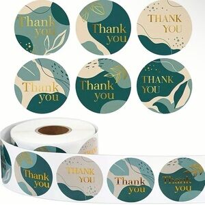NWT - 500 Thank You Stickers Green
